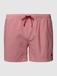 PLUS SIZE zwembroek met streepmotief van Boss Black Big&Tall Rood - 24