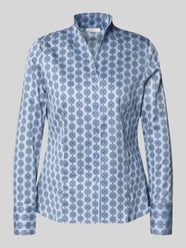Bluzka o kroju slim fit we wzór na całej powierzchni ze stójką od ETERNA - 6