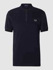 Poloshirt mit Einsatz aus Frottee von Fred Perry Blau - 6