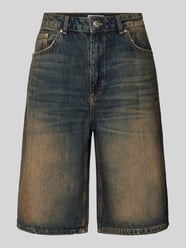 Baggy Fit Jeansshorts im 5-Pocket-Design von Review Blau - 24