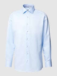 Slim Fit Business-Hemd mit Kentkragen von Eterna Blau - 40