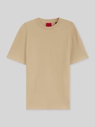 regular fit T-shirt van katoenmix van HUGO Beige - 6