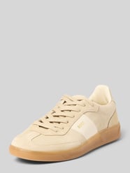 low top sneakers van echt rundleer model 'BRENTA_TENN' van BOSS Beige - 41