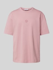 T-shirt met labelstitching, model 'SIMBA' van SERGIO TACCHINI Fuchsia - 43