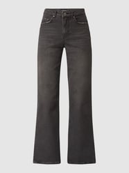 Jeansy z wysokim stanem o kroju wide fit z dodatkiem streczu model ‘Leah’  od Pieces Czarny - 33