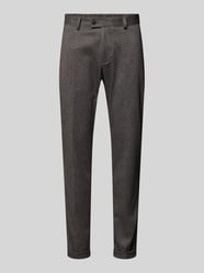 Slim fit stoffen broek met vaste omslag aan de pijpen, model 'Clow' van CG - Club of Gents Bruin - 19