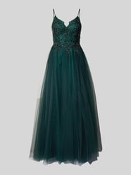 Abendkleid mit Strasssteinbesatz von Luxuar Grün - 46