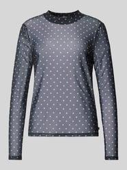 Mesh Longsleeve mit Print von Tom Tailor Denim Schwarz - 18