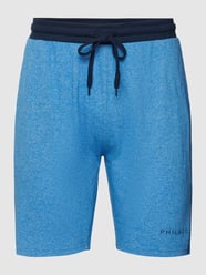 Shorts mit Label-Print von Phil&Co. Blau - 8