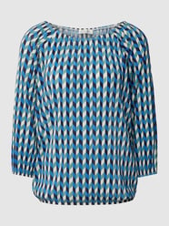 Blusenshirt mit Allover-Muster von Christian Berg Woman Blau - 37