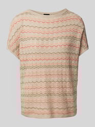 Loose Fit Stricktop aus Viskose-Mix mit Zackenmuster von s.Oliver BLACK LABEL Beige - 4