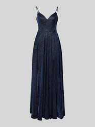 Schimmerndes Abendkleid mit Gehschlitz von Luxuar - 46