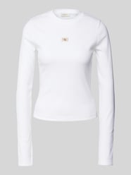 Longsleeve mit geripptem Rundhalsausschnitt von Calvin Klein Jeans Weiß - 8