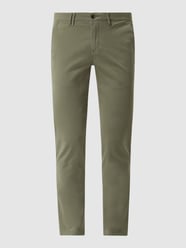 Slim fit low rise chino met stretch, model 'Seven' van Gardeur Groen - 48