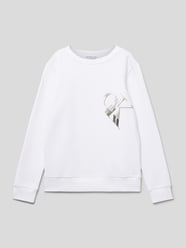 Sweatshirt mit Label-Print Modell 'HYPER REAL MONOGRAM' von Calvin Klein Jeans Weiß - 33