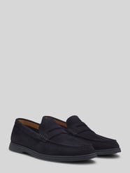Loafersy z bydlęcej skóry welurowej od BOSS - 4