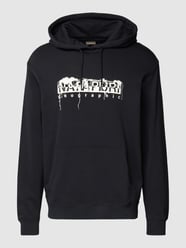 Hoodie met logoprint, model 'NAPO' van Napapijri Grijs / zwart - 34