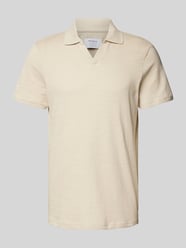 Regular Fit Poloshirt mit V-Ausschnitt von MCNEAL Beige - 44