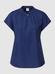 Bluse mit Stehkragen und Schlüsselloch-Ausschnitt von Emily Van den Bergh Blau - 16