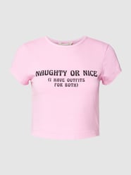 Cropped T-Shirt mit Statement-Print von REVIEW Rosa - 28