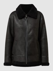 Jacke in Shearling-Optik  von Repeat Schwarz - 35