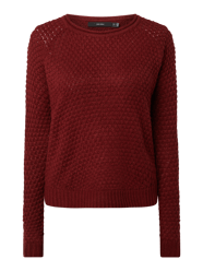 PLUS SIZE Pullover mit Raglanärmeln Modell 'Esme' von Vero Moda Bordeaux - 39