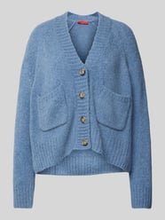 Strickjacke mit V-Ausschnitt Modell 'LIGNANO' von MAX&Co. Blau - 11