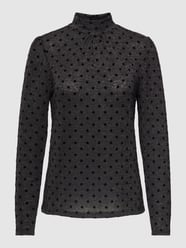Shirt met lange mouwen en effectgaren, model 'NUKLARA' van Nümph Grijs / zwart - 31