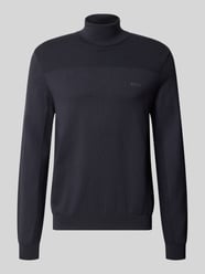 sweter z golfem o kroju regular fit z mieszanki wełny model 'Momentum' od BOSS Green - 18