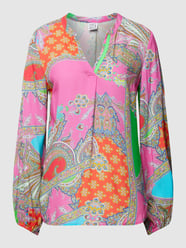 Blusenshirt aus Viskose mit Allover-Muster von Emily Van den Bergh Rosa - 28