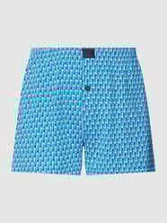 Boxershorts mit Allover-Muster Modell 'PURE COTTON' von Götzburg Wäsche Blau - 37