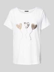 T-Shirt mit Paillettenbesatz und Rundhalsausschnitt von More & More - 15