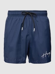 Zwembroek met labelprint, model 'PAOL' van HUGO Blauw - 25