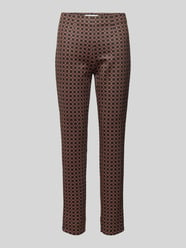 Slim fit stoffen broek in verkorte pasvorm, model 'PENNY' van Raffaello Rossi Bruin - 28