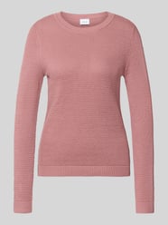 Strickpullover mit Strukturmuster und Rundhalsausschnitt von VILA Pink - 36