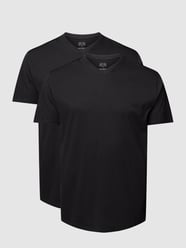 T-shirt PLUS SIZE z dekoltem w serek model ‘MAVERICK’ od Ceceba Plus Czarny - 44