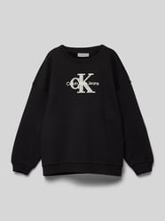 Oversized Sweatshirt mit Label-Print Modell 'TEDDY' von Calvin Klein Jeans Schwarz - 15