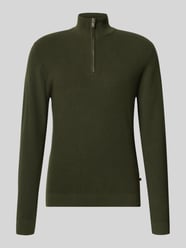 Sweter z dzianiny z kołnierzem model ‘lagoon’ od Matinique - 4