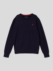 Gebreide pullover met labelstitching van Polo Ralph Lauren Teens Blauw - 13