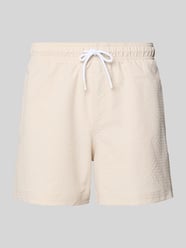 Badehose aus Seersucker mit elastischem Bund Modell 'MAUI OCEAN' von JACK & JONES Beige - 16