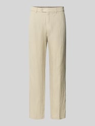Straight Fit Leinenhose aus reinen Leinen Modell 'Lynx' von MMX Beige - 1