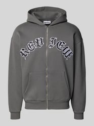 Sweatjacke mit Label-Stitching von REVIEW Grau - 15