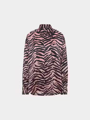 Hemdbluse mit Animal-Muster von MM6 Maison Margiela Grau / Schwarz - 48