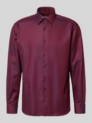 Modern fit zakelijk overhemd met knoopsluiting van ETERNA Bordeaux - 13