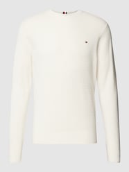 Strickpullover mit Label-Stitching von Tommy Hilfiger Weiß - 37