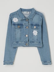 Jeansjack met bloemenapplicaties van Happy Girls Blauw / turquoise - 43