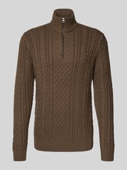 Sweter z dzianiny z prążkowanymi wykończeniami model ‘BLUSEAN’ od JACK & JONES Premium - 30