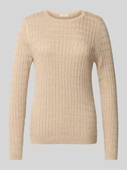 Strickpullover mit Zopfmuster von Christian Berg Woman Beige - 30