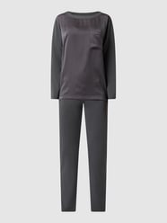 Pyjama mit Stretch-Anteil Modell 'Janet' von Pluto Grau - 47