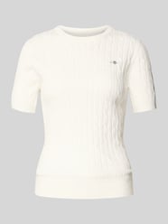 Strickshirt mit Rundhalsausschnitt und Logo-Stitching von Gant - 17